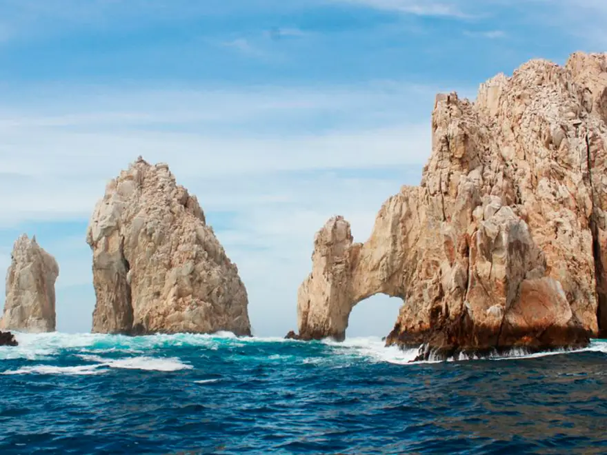 Playa del Amor y El Arco en barco de fondo de cristal